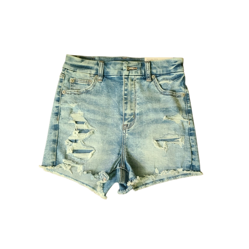American Eagle Outfitters Blue Jean Shorts High-Waisted Distressed